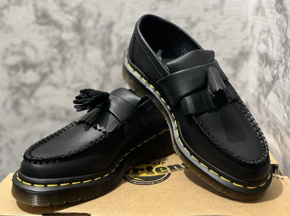 NWT Dr Martens Vegan Adrian Felix Tassel Loafer Shoes Womens 5 Black Menwear Y2K
